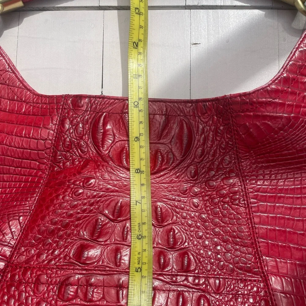 Brahmin Red Croc-Embossed Hobo Bag - Picture 4 of 10